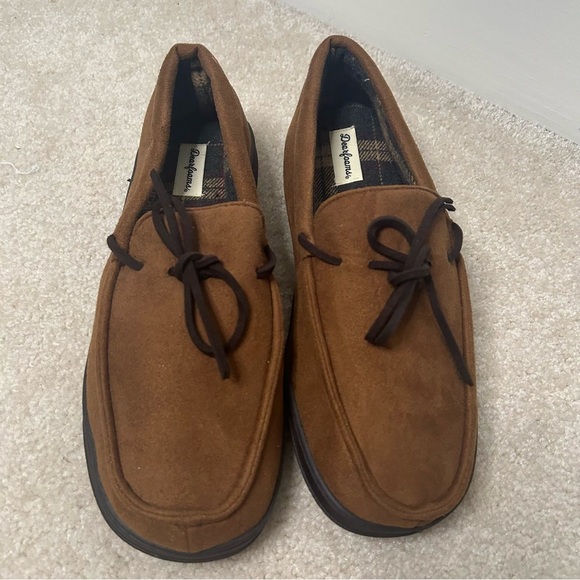 Dearfoam Slippers Dluxe Moccasin  Brown  Size 11/12 Large House Shoes Indoor - Picture 4 of 13